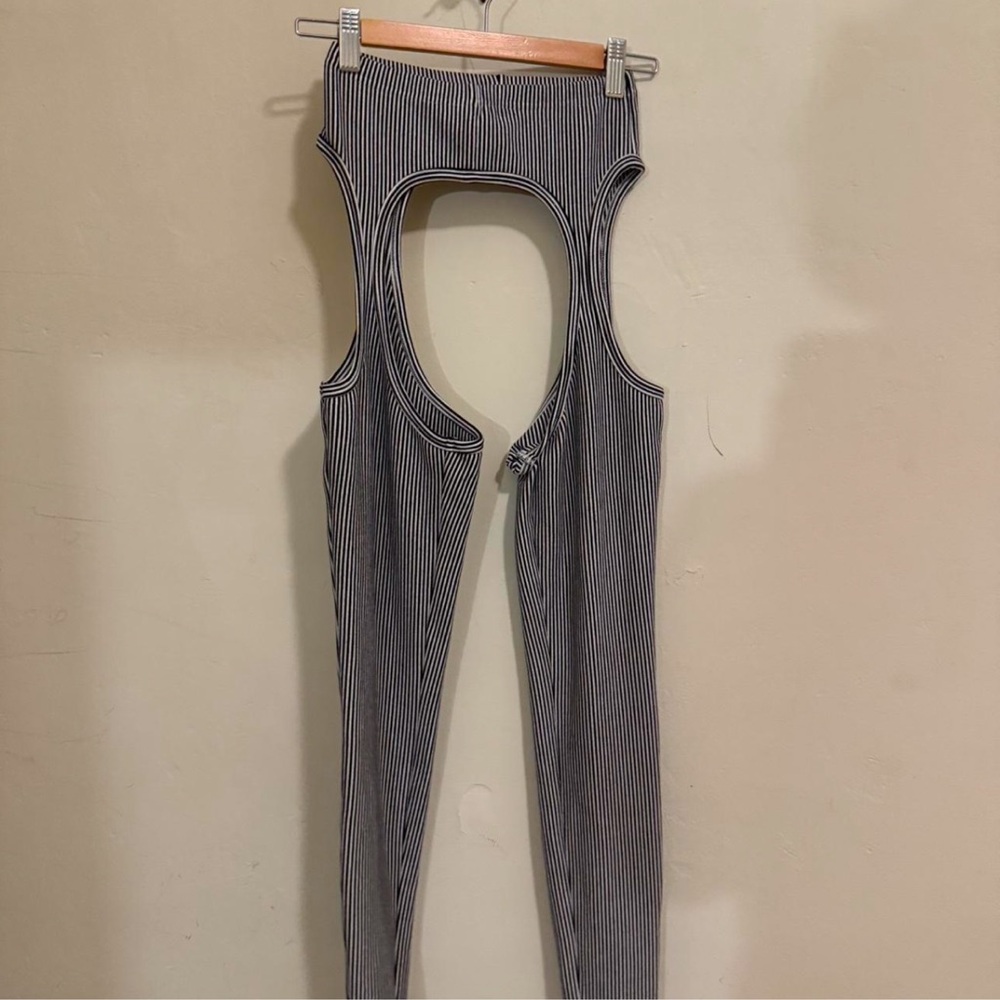 fashion brand company striped garter leggings